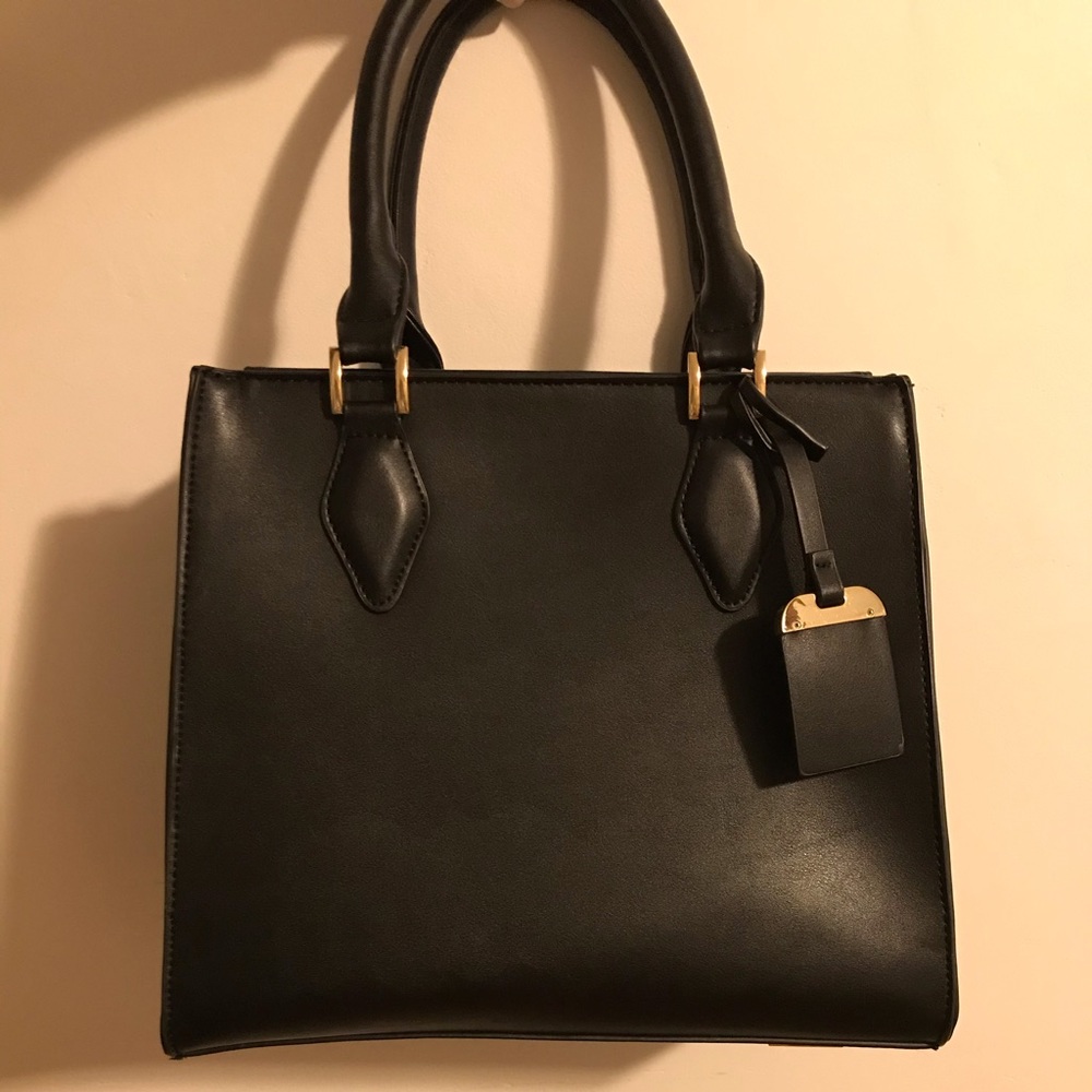 Forever21 Black Faux Leather Square Bag